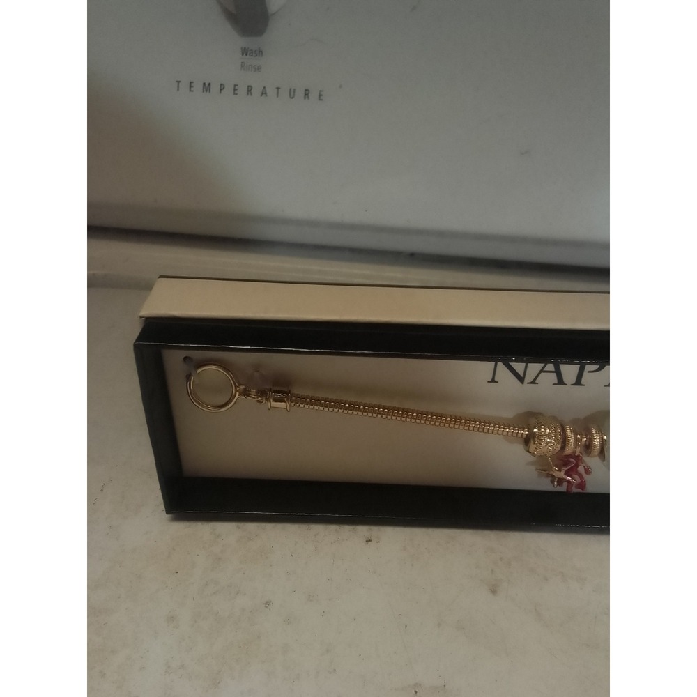 Napier Gold Charm 7" Fashion Bracelet New In The Box . - Picture 6 of 6